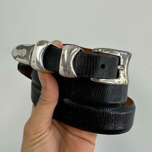 Martin Dingman Black Lizard Grain & Italian Calfskin Western Belt Size XL